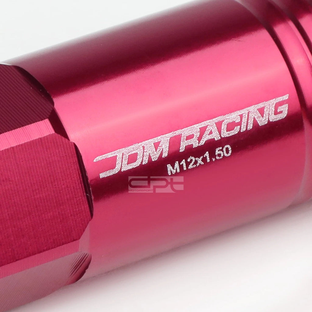 20 PCS Open End M12x1.5 60mm Tall Pink Aluminum Lug Nuts for JDM Vehicles