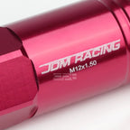 20 PCS Open End M12x1.5 60mm Tall Pink Aluminum Lug Nuts for JDM Vehicles