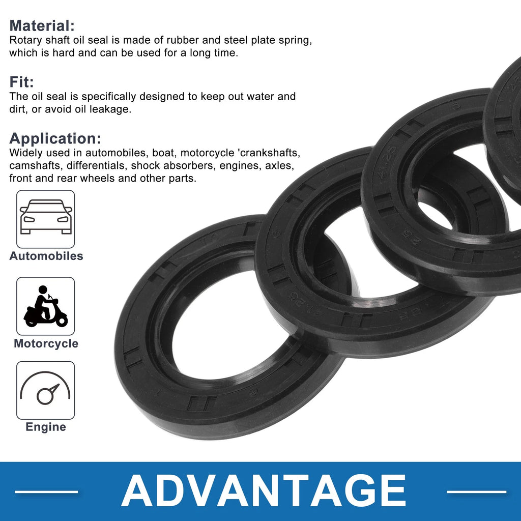 Set of 5 Oil Seal Rotary Shaft Seal Nitrile Rubber 25x41.25x6mm