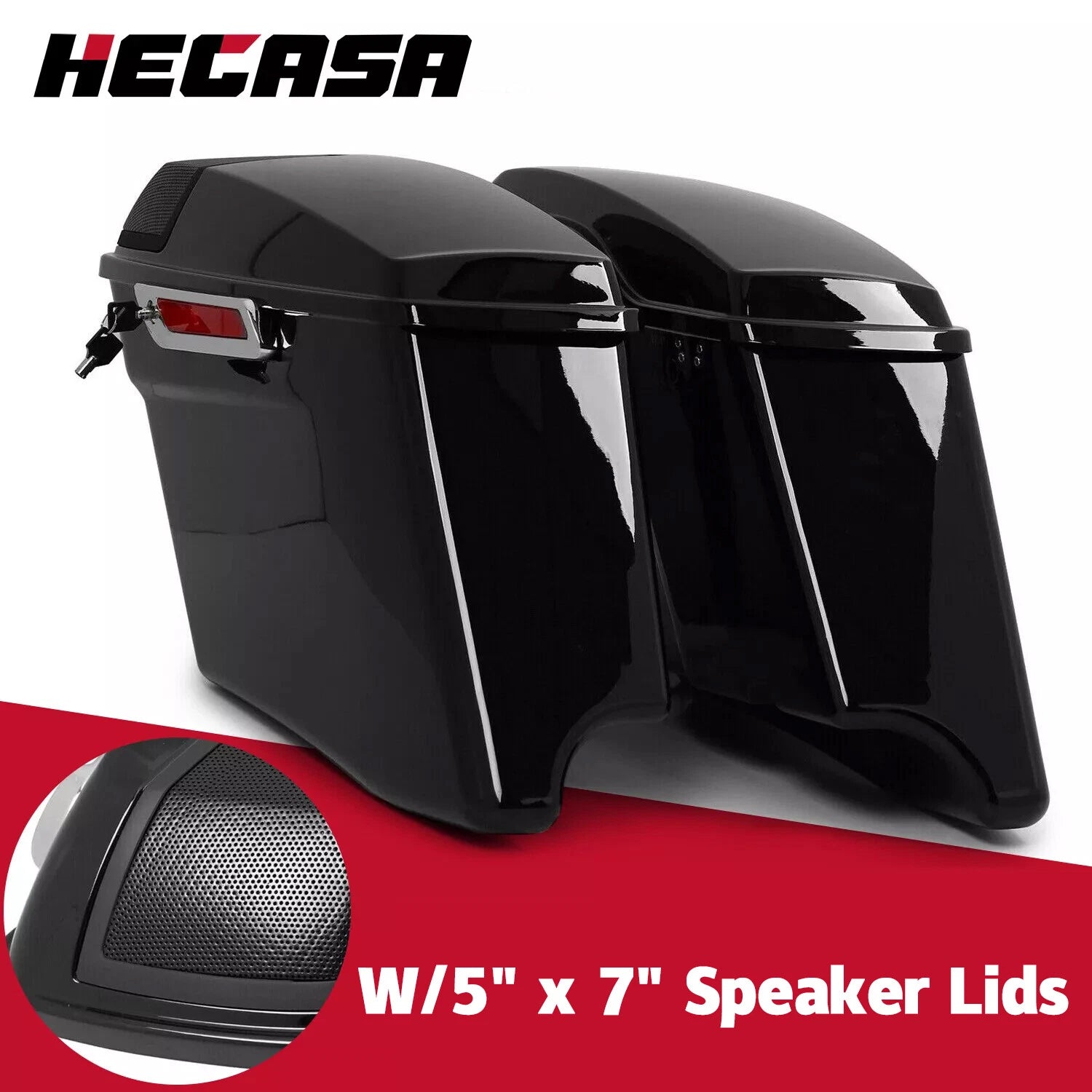 4" Stretched Extended Hard Saddle Bags for Harley Electra Glide Road King (1993–2013)