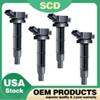 Set of 4 Ignition Coils for Toyota Camry Lexus Scion RAV4 Highlander TC 2.4L UF333