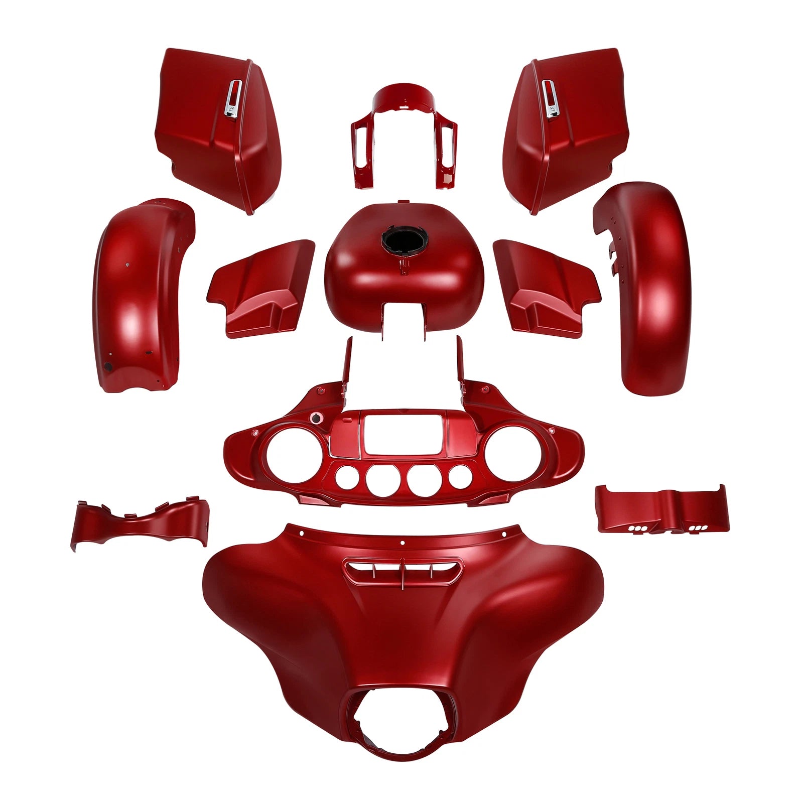 Fairings Bodywork Kit for Harley Touring Street Glide (2014–2024) - Wicked Red Denim