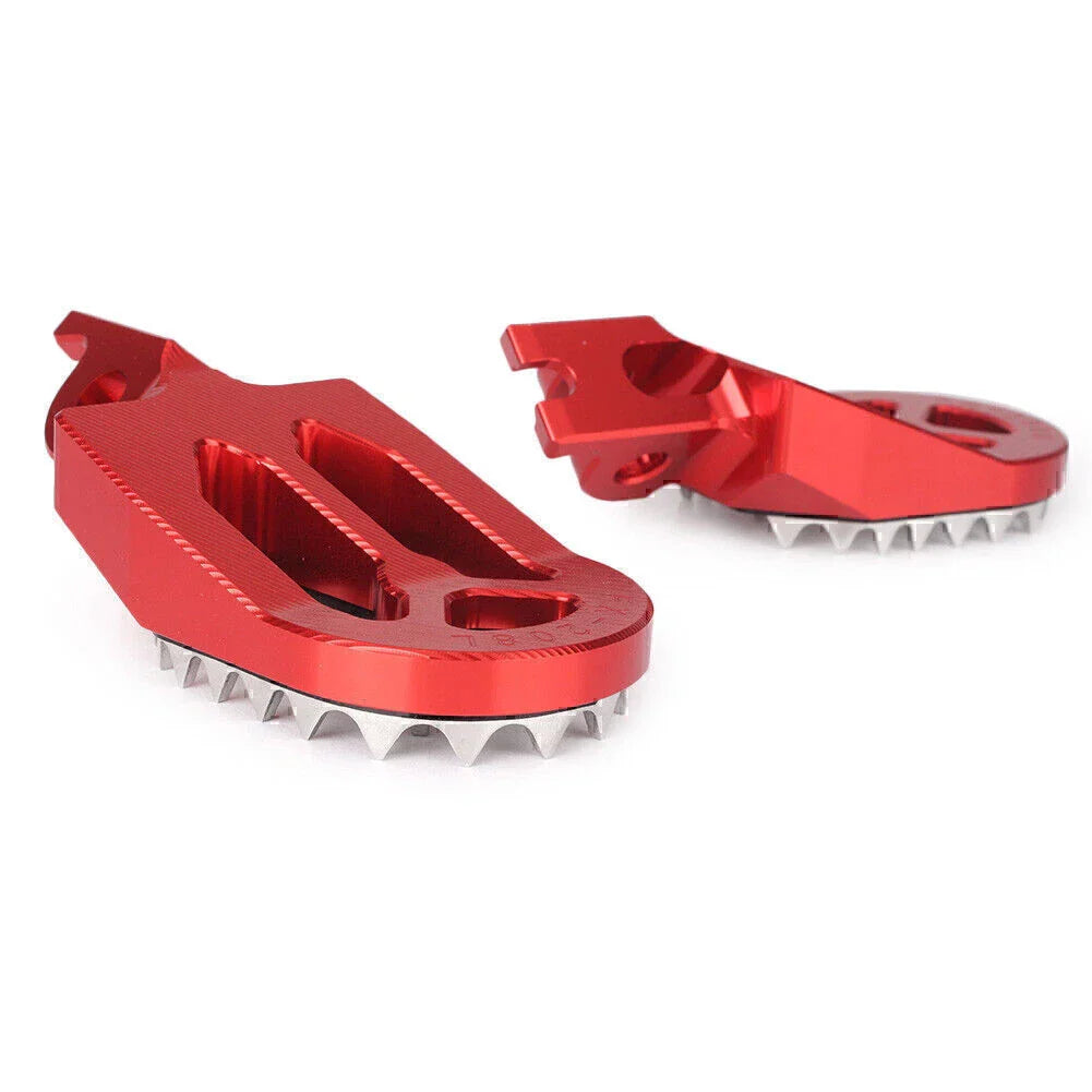 Red Shark Teeth Racing Foot Pegs for Kawasaki KX250 KX450 (2008-2015)