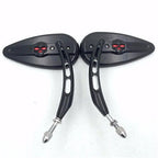 Black Skull Side Mirrors for Harley Super Glide FXE (2006–2017)