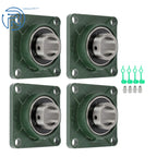 Set of 4 Pillow Block Flange Bearings for UCF208 (1-1/2" Bore)