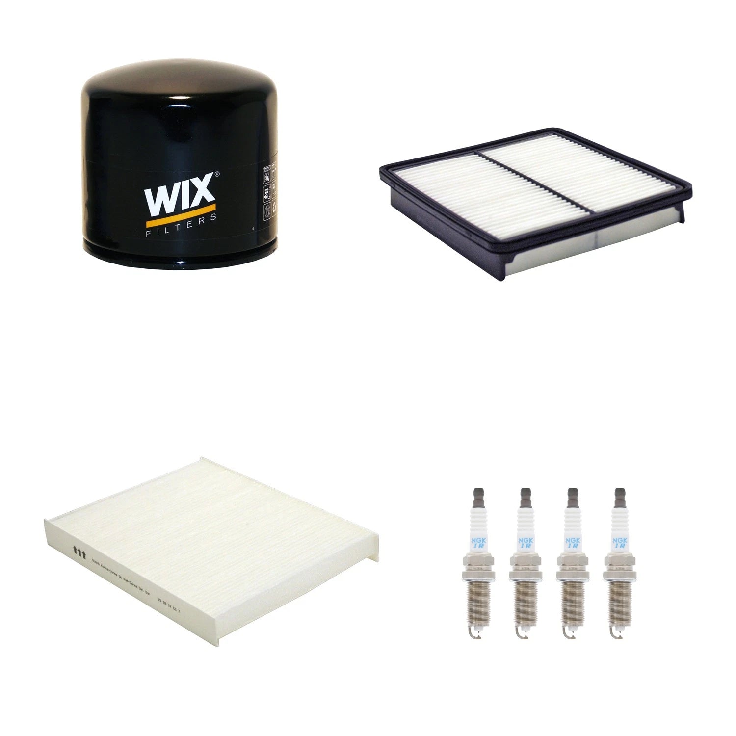 Set of 4 Wix Engine Oil & Cabin Air Filters + NGK Iridium Spark Plugs for Sorento (2011–2020)