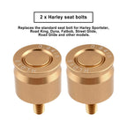 2X CNC Screw Mount Seat Bolt Gold for Harley Dyna, Softail, Sportster, Road King, Glide