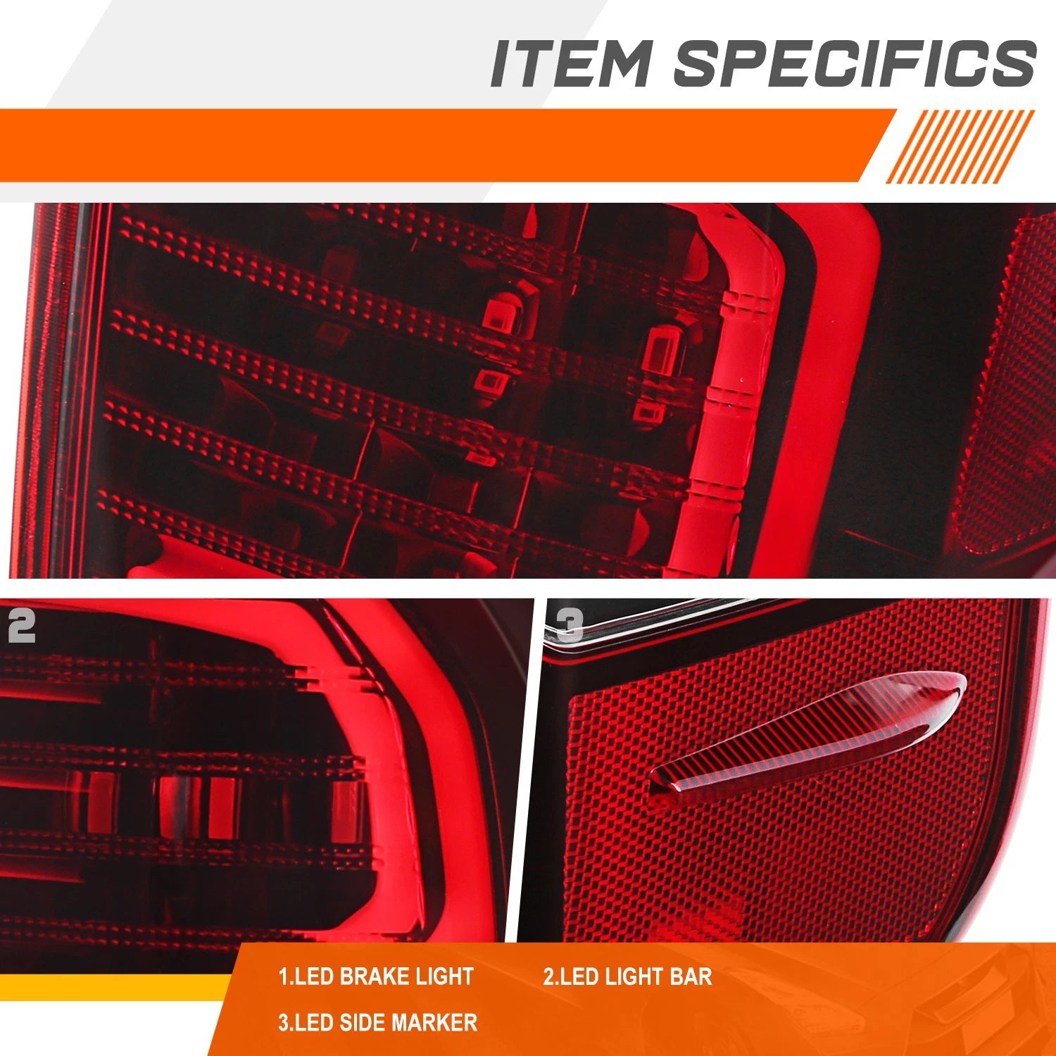 LED Tail Lights for Toyota Tundra (2014–2021) - Black Housing Red Lens Pair