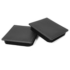 Set of 2 Black Square Rubber Bumper Plug End Caps for RV Camper Trailer