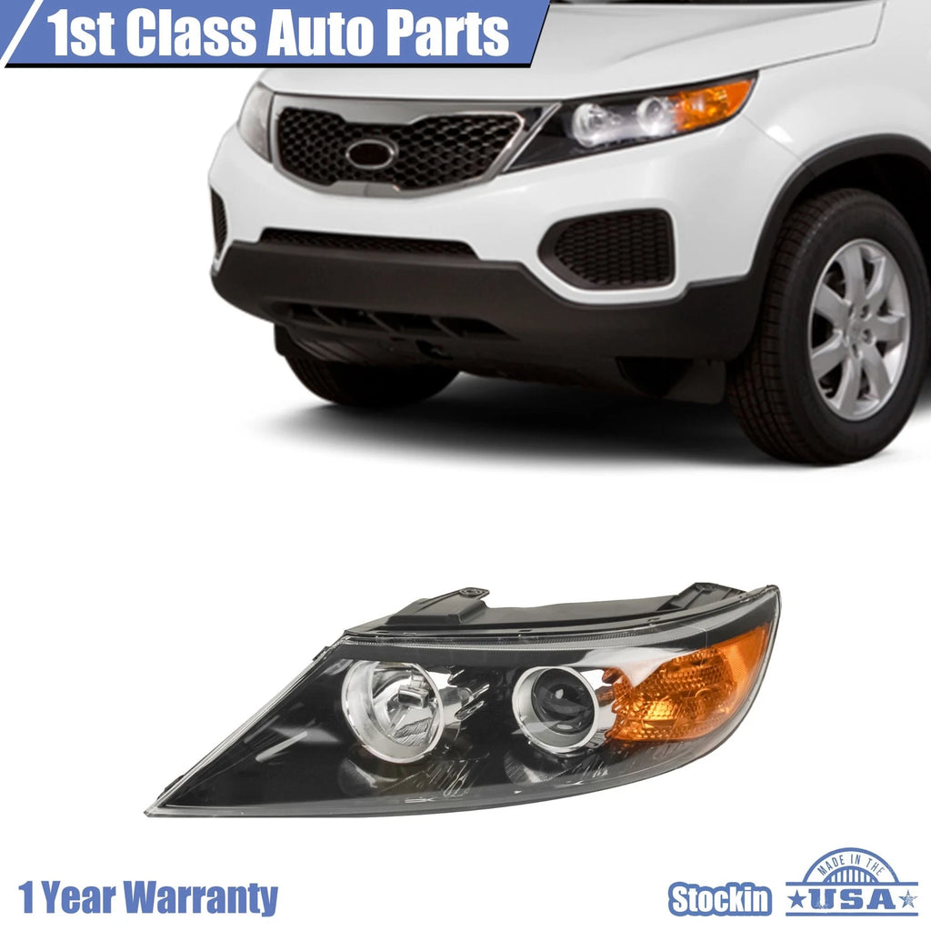 Headlight Assembly for Kia Sorento (2011–2013) Left Clear Lens