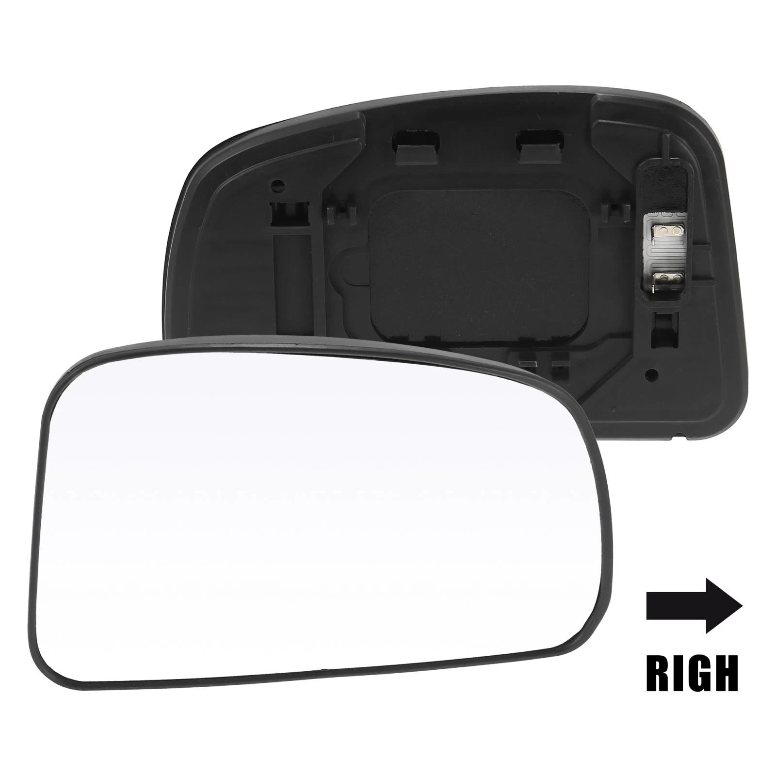 Right Side Heated Mirror Glass with Backing Plate for Nissan Tiida (2007–2012)