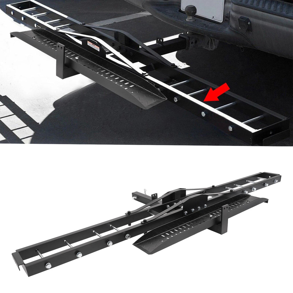 Motorcycle Carrier Hitch Mount Rack Ramp for Scooter Dirt Bike (500 lbs)