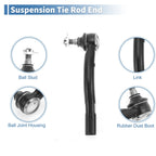 Set of 4 Front Inner Outer Tie Rod End Links for Toyota Solara (2004–2008) No. ES80603/EV420