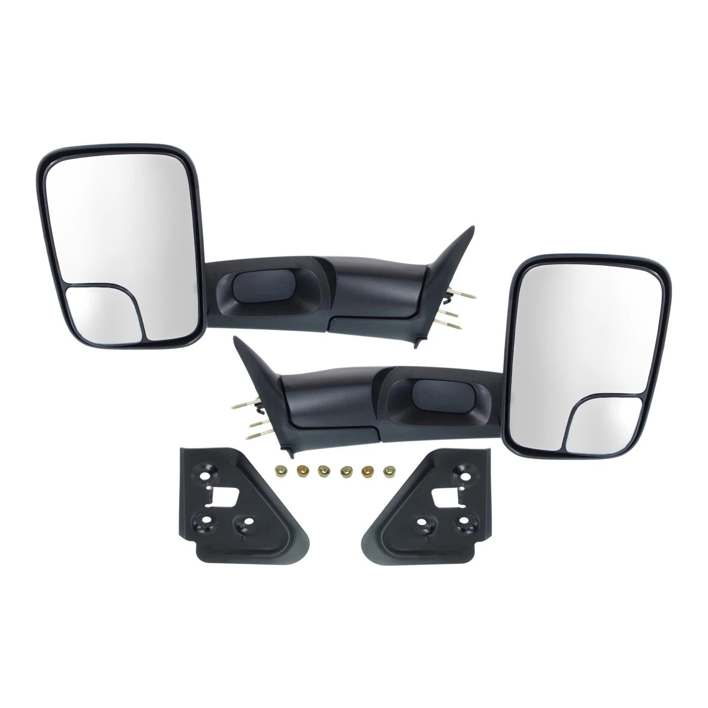 Manual Mirror Set of 2 for Dodge Ram 1500 (1994–2001) Towing Folding Black