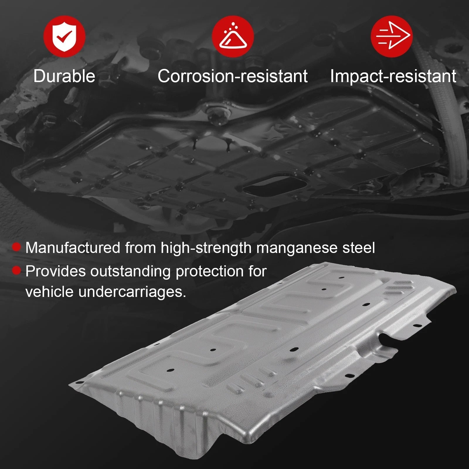 Manganese Steel Splash Panel Shield for Ford F-150 (2015–2024)