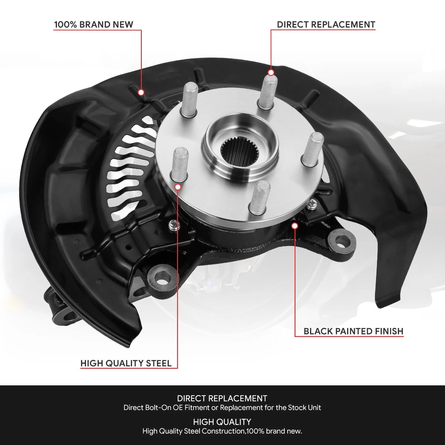 Front Left Driver Loaded Wheel Knuckle for RX350 RX450H Highlander (2008–2017)