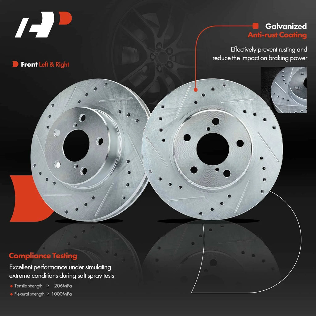 Front Drilled Brake Rotors for Subaru Legacy, Impreza (1990–2001)