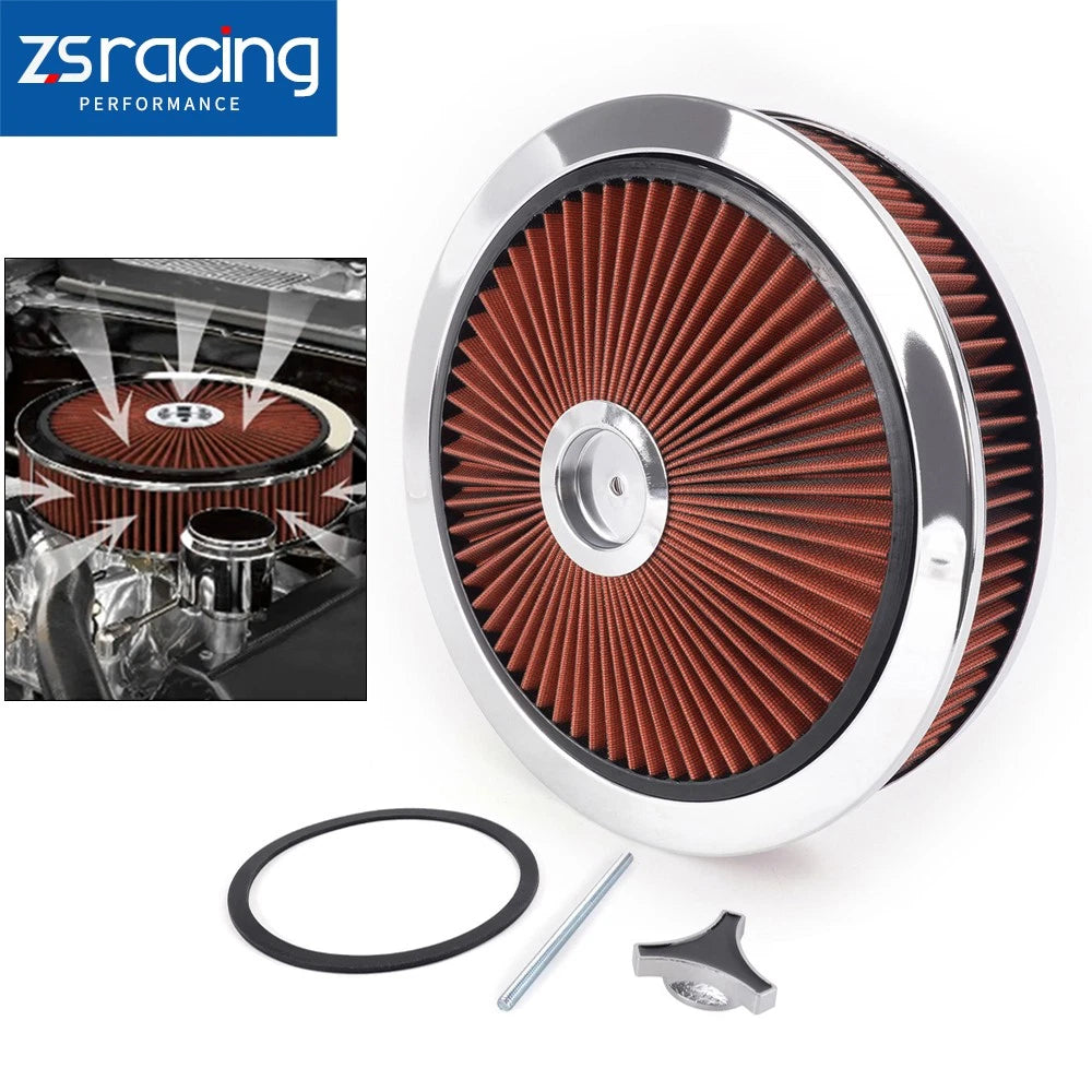 High Flow Washable Air Cleaner Kit for SBC BBC (14" x 3")