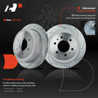 Set of 2 Rear Drilled Rotors & Brake Pads for Ford F-150 (2004–2011)