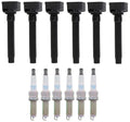 Set of 6 Ignition Coils & 6 Iridium Spark Plugs for Chrysler Dodge Jeep 3.6L