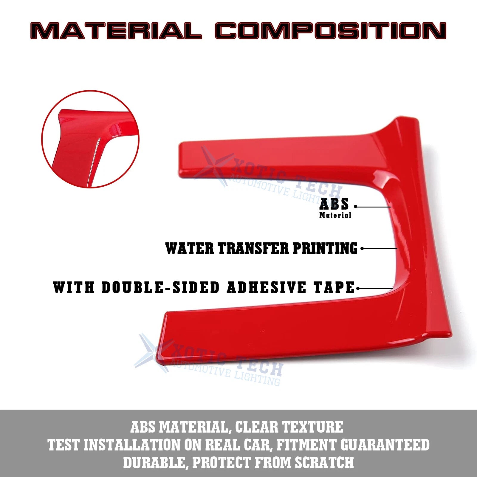 Glossy Red Gear Shift Box Overlay Frame Molding for Honda Civic (2016-2021)