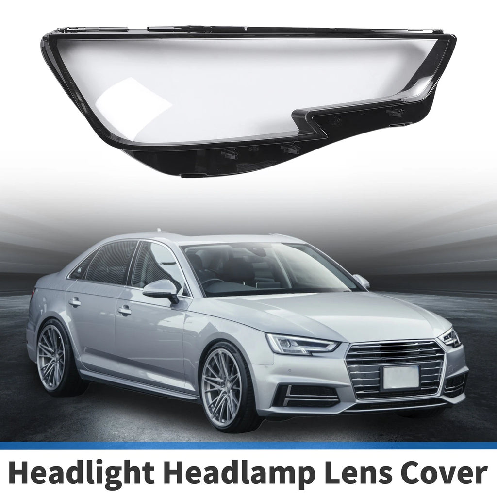 1 Pc Headlight Lens Cover for Audi A4 (2016–2019) Black