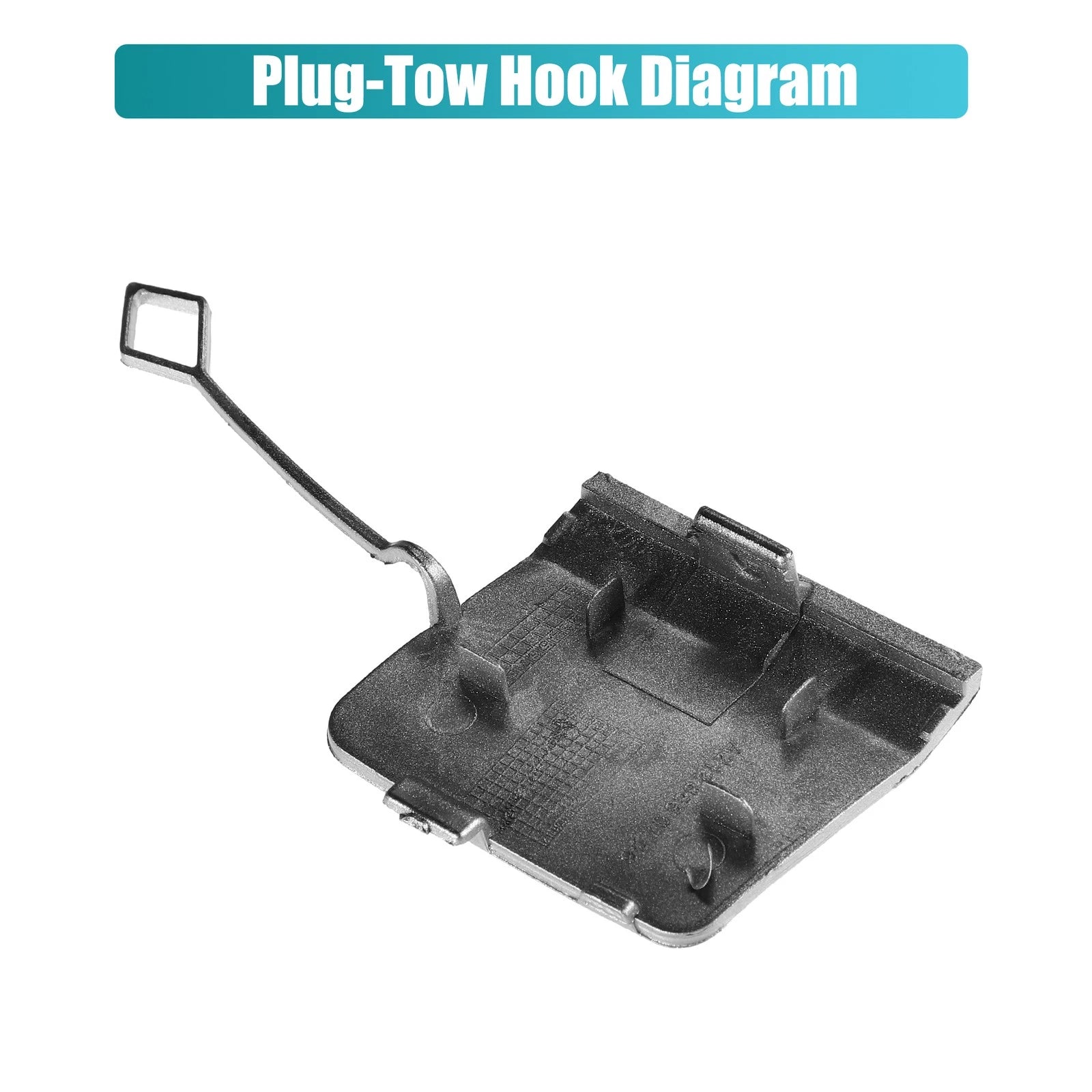 Rear Bumper Tow Hook Cap for Mercedes Benz E-Class (A2128850726) Silver Tone