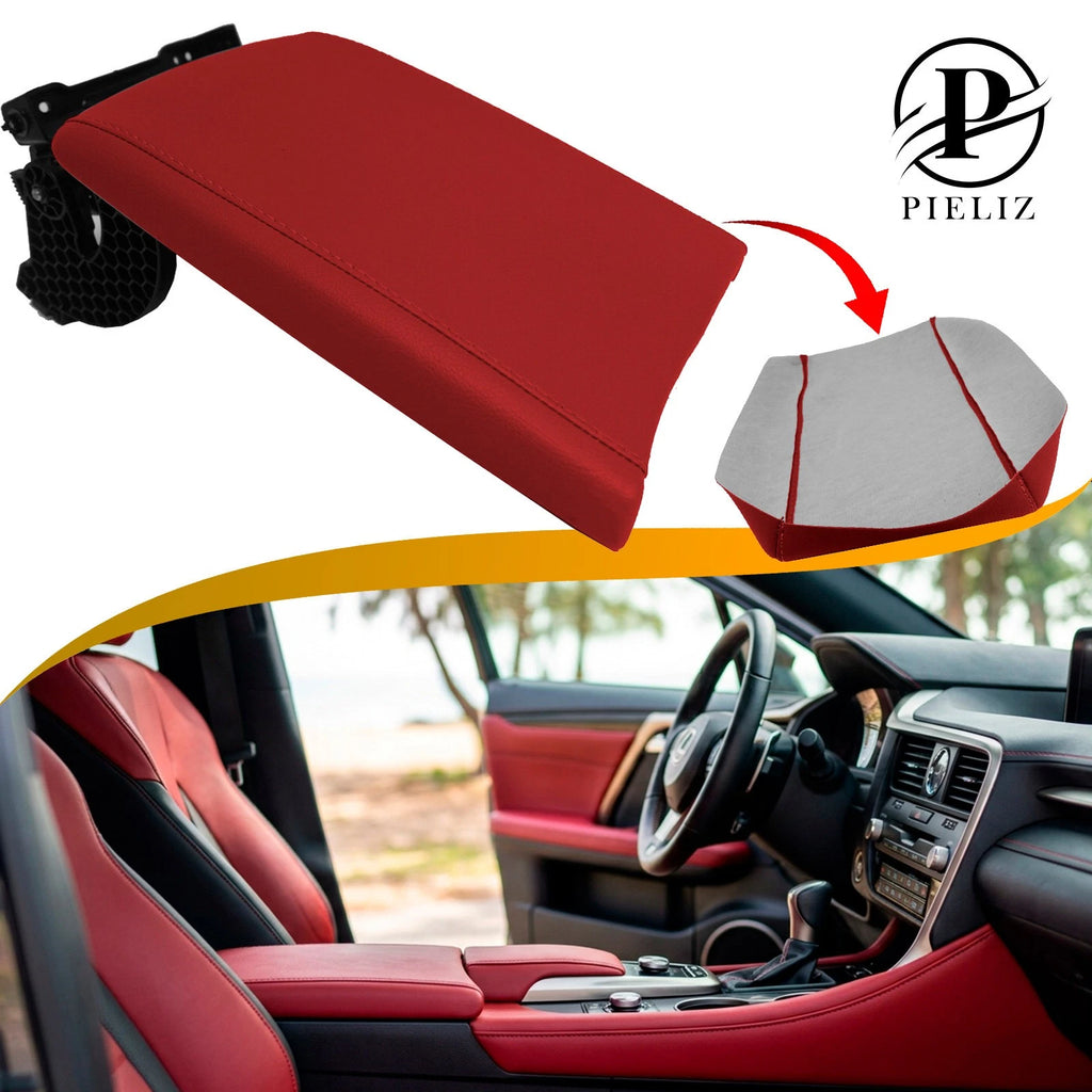 Center Console Armrest Leather Cover for Lexus RX350 (2016–2020) Red Stitch
