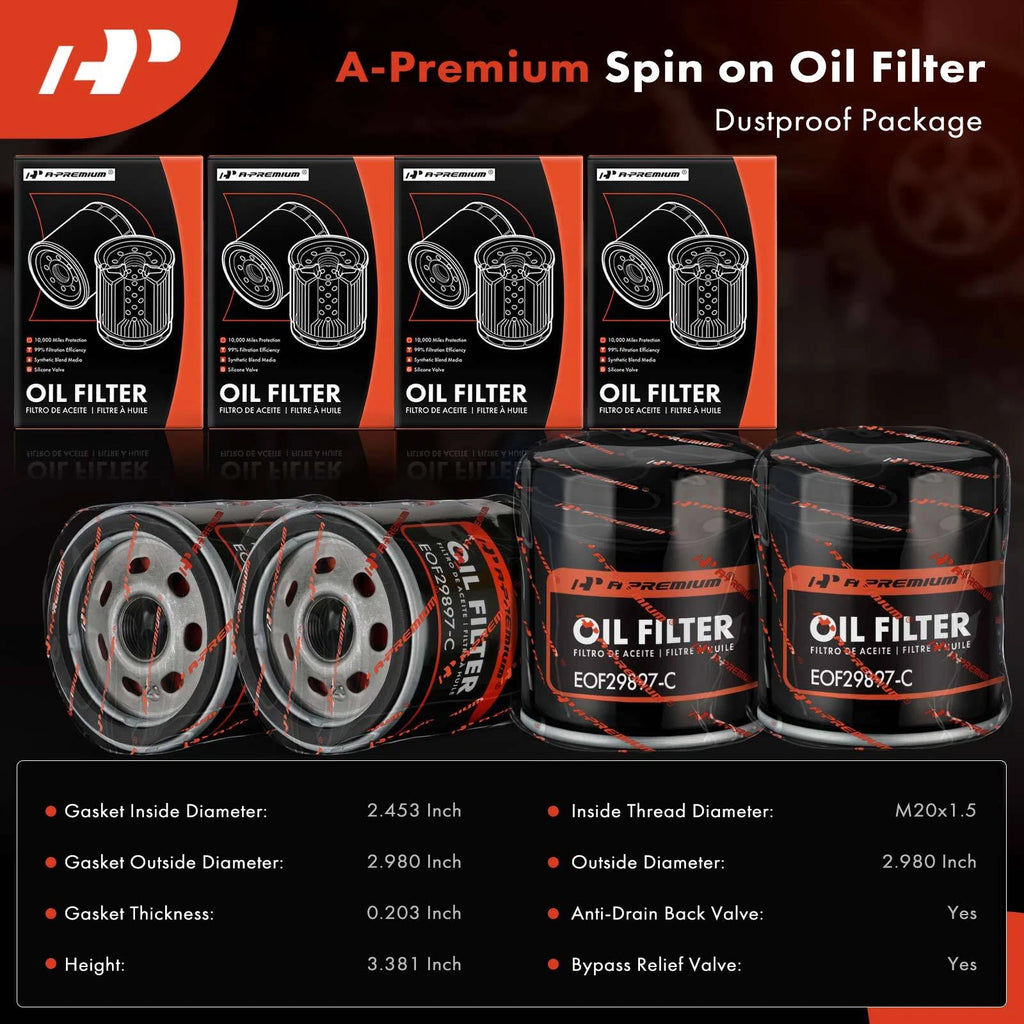 Set of 4 Engine Oil Filters for Suzuki Verona Chevrolet Epica (2004–2006)