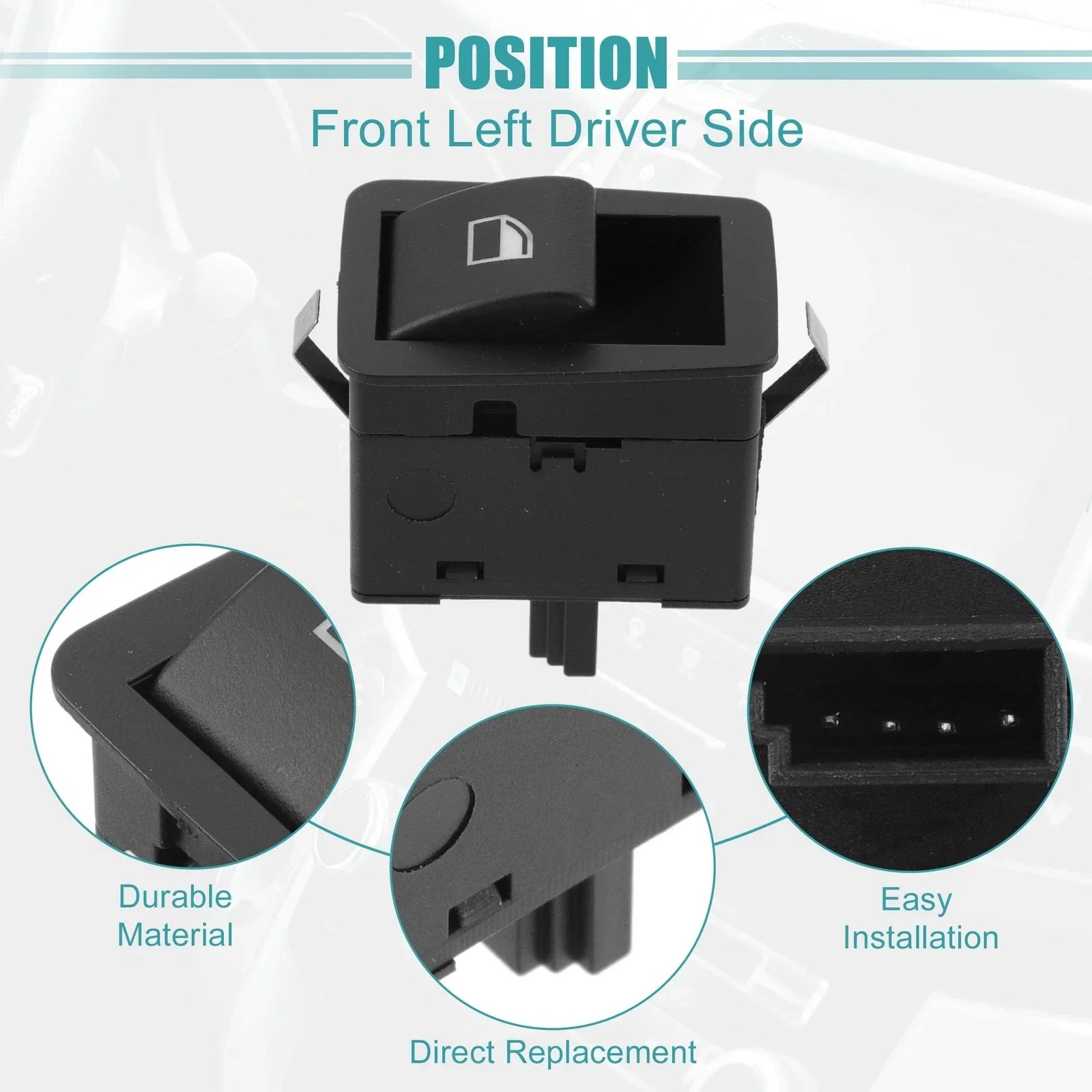 Front Left Driver Power Window Switch for BMW 323i (1999-2000)