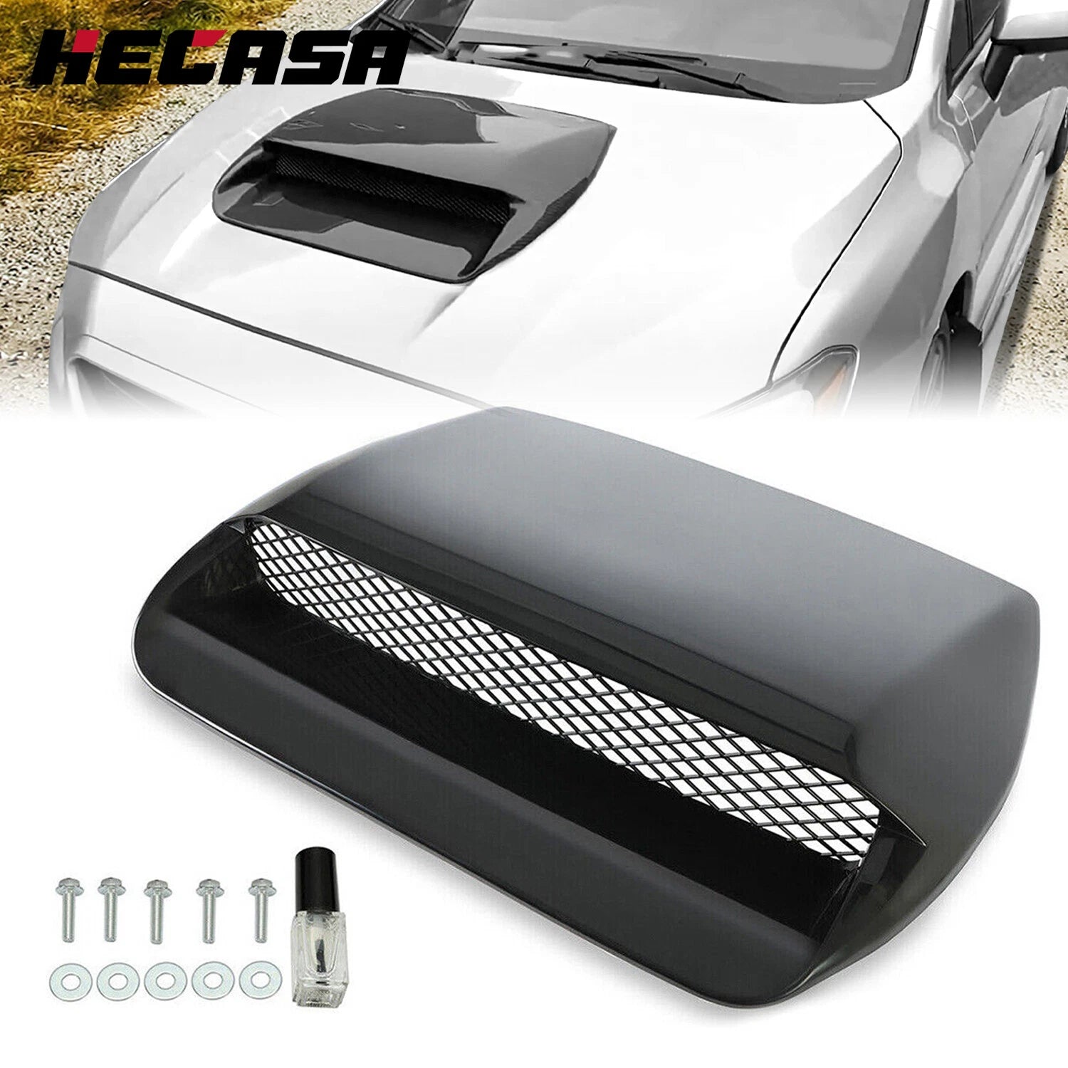 Hood Scoop Vent for Subaru WRX STI (2015–2021) Black Air Flow