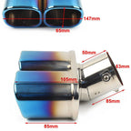 Dual Exhaust Pipe Tail Muffler Tip for Car (Curved) - Auto Replacement
