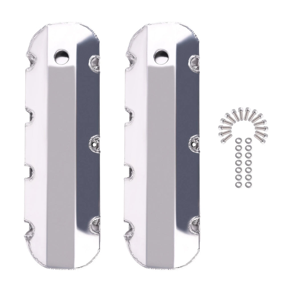 Set of 2 Polished Valve Covers for Chevrolet Big Block 396 427 454 (1965–1995)