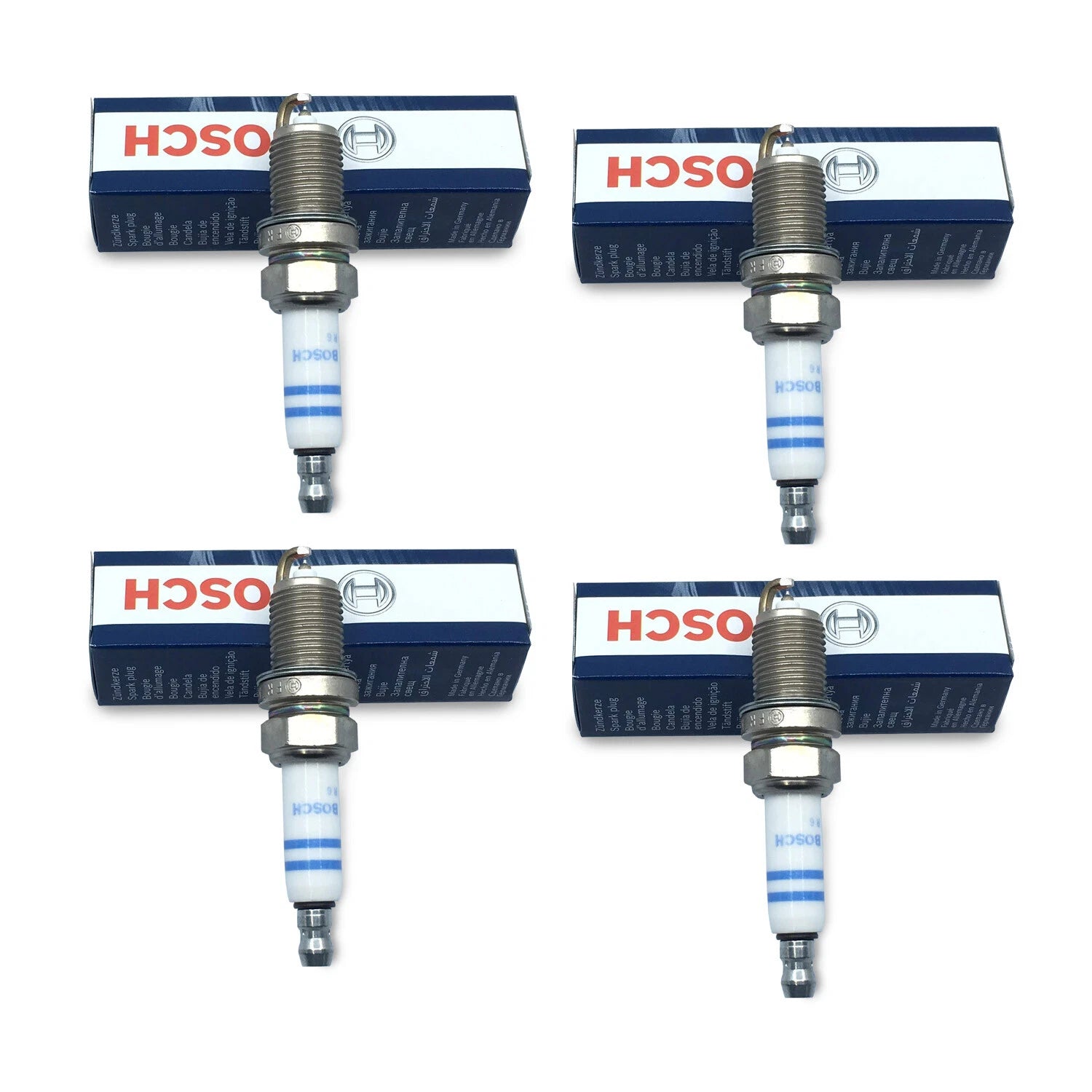 Set of 4 Double Platinum Spark Plugs for Audi A4 Q A6, BMW E60 E63 E64 E65 E53