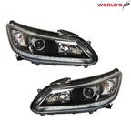 Set of 2 LED DRL Halogen Headlights for Honda Accord (2013–2015)