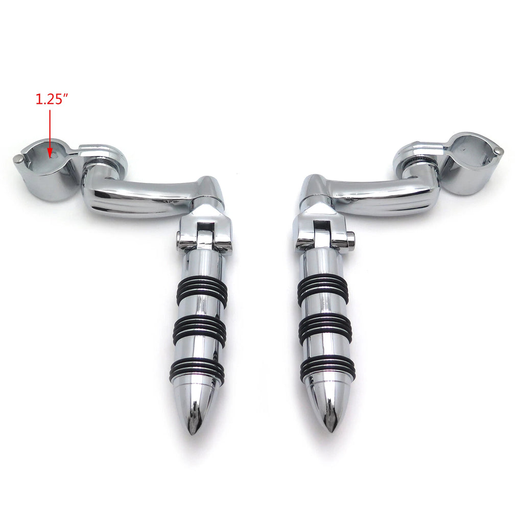 Chrome 1.25" Highway O Ring Foot Pegs for Harley Touring Road King