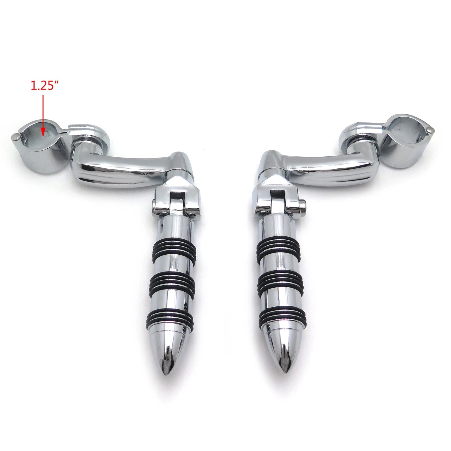 Chrome 1.25" Highway O Ring Foot Pegs for Harley Touring Road King