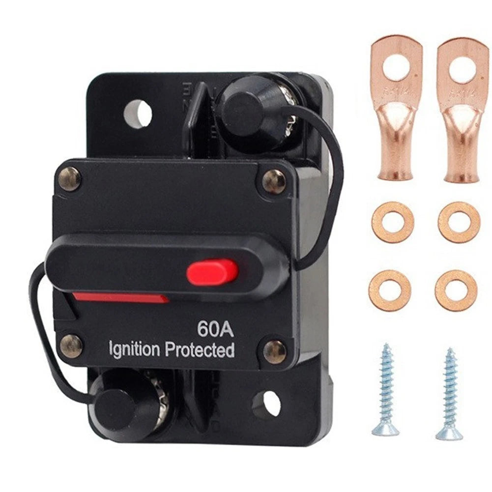 60A Manual Reset Fuse Switch for RVs and Boats (12V 48V)