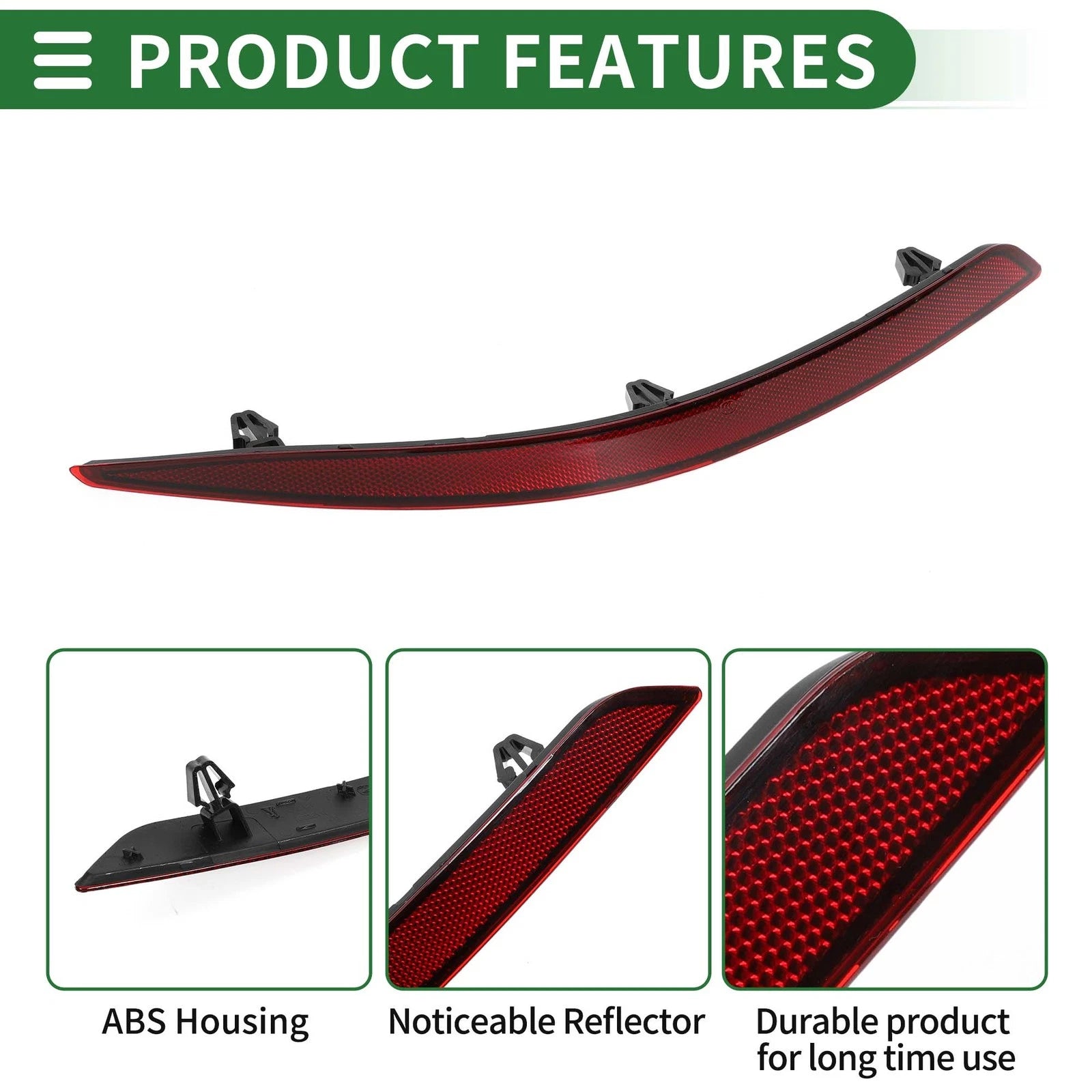 Bumper Reflector No. 83G945105 for Audi Q3 F3 (2018–2022) Red Rear Left