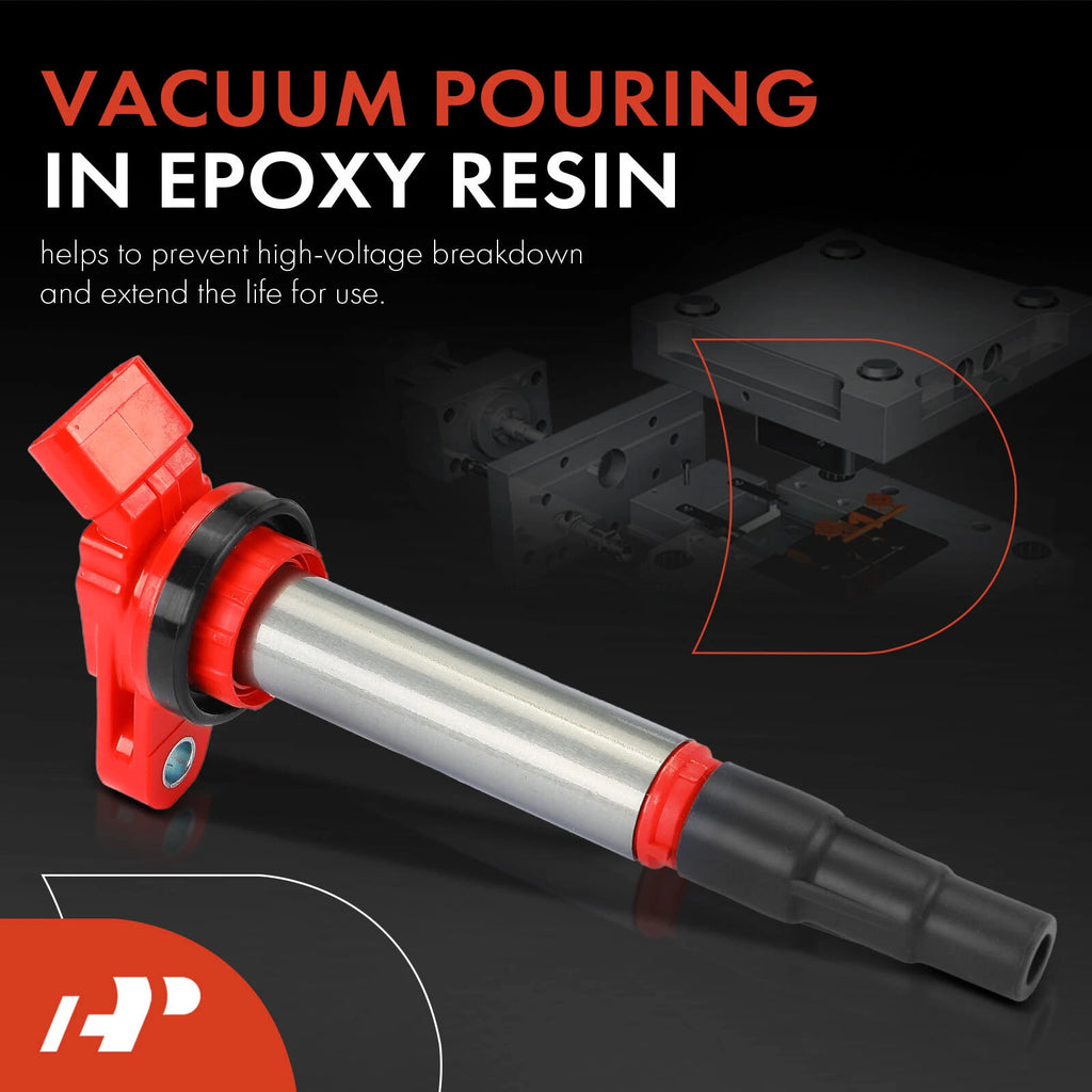 4x Red Ignition Coil for Toyota Corolla Prius Matrix Scion Lexus (2009–2017)