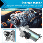 Starter Motor 1.6kW 9T for Honda CR-V (2001–2017) Accord (2003–2007)