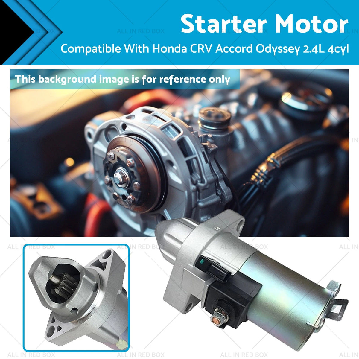 Starter Motor 1.6kW 9T for Honda CR-V (2001–2017) Accord (2003–2007)