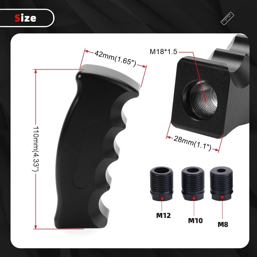 Aluminum Slotted Pistol Grip Shift Knob for Manual MT Gear Stick