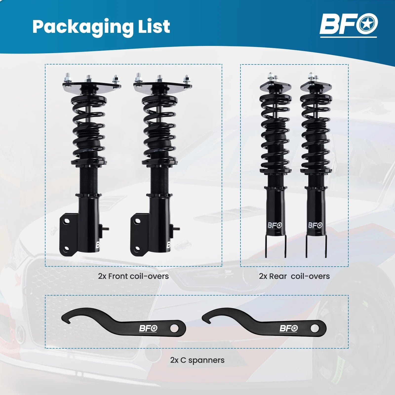 Coilover Suspension Lowering Kit for Mitsubishi Lancer EVO 7 8 9 (2001–2007)