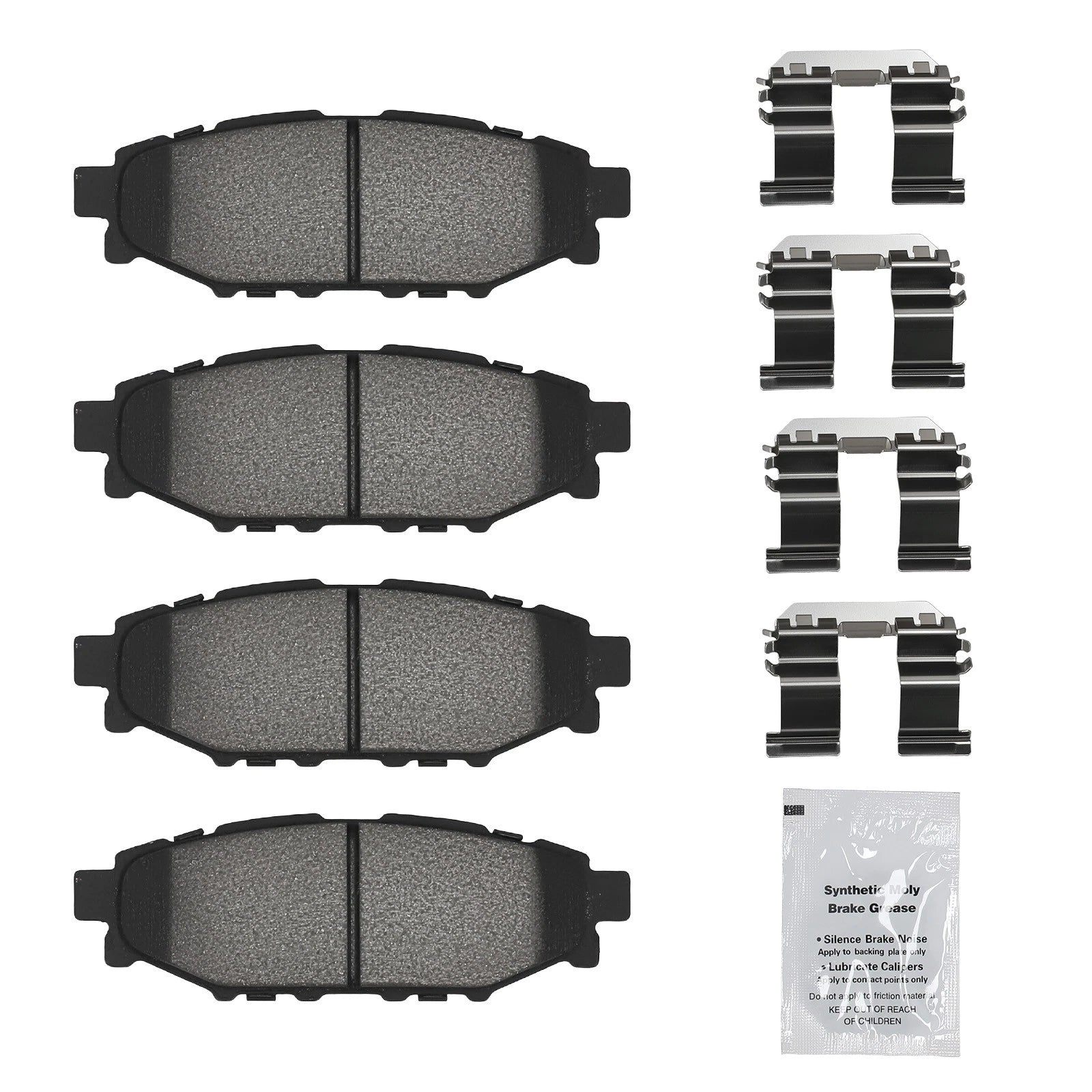 Set of 4 Rear Ceramic Brake Pads for Subaru Impreza (2008–2023)/Legacy (2005–2014)