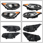 Pair of Black Housing Halogen Headlights for Kia Soul (2014–2019)