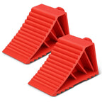 Set of 2 Red Stackable Wheel Chocks with Handle 8000lbs Capacity
