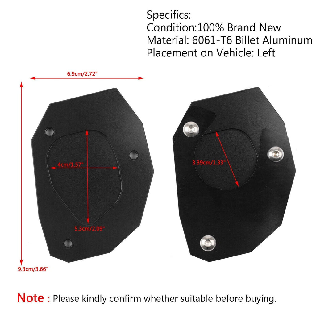 CNC Kickstand Side Plate Extension Pad for BMW G310GS (2017–2018) Black