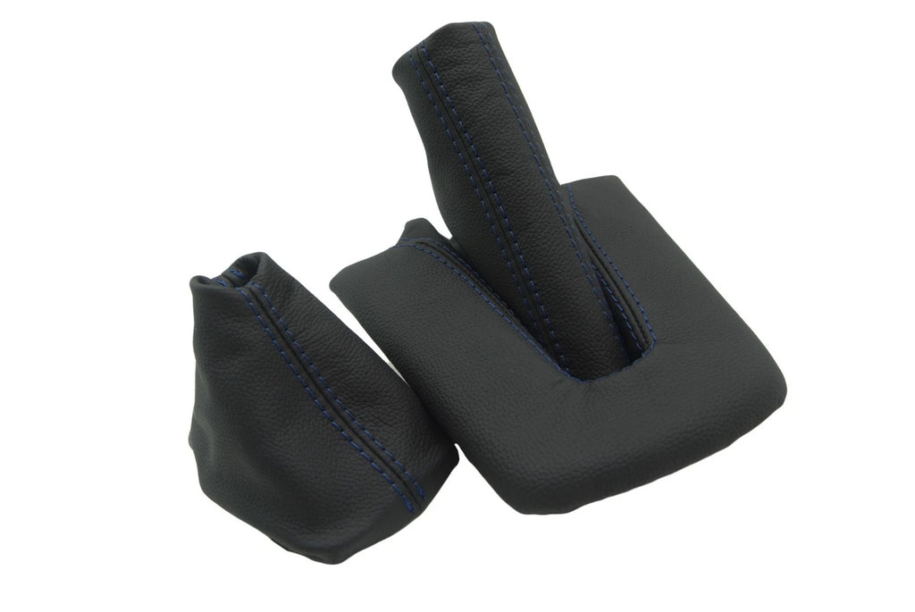 Set of 2 E Brake & Shift Boots for BMW E85 M3 Z4 (2003–2008) Blue Stitch