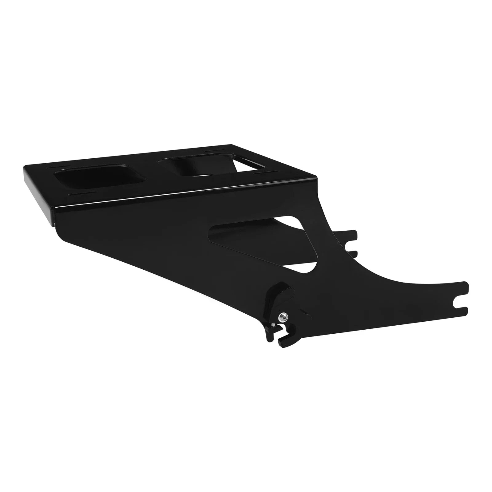 Black Chopped Trunk Backrest Rack Mount for Harley Fatboy FLSTF (2008-2017)